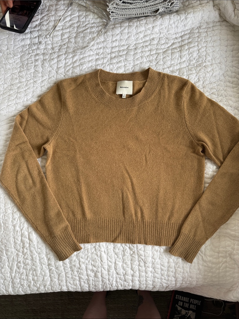 Reformation Lian Cashemere Sweater - camel